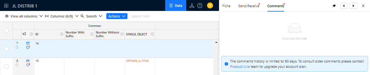 comment history icon